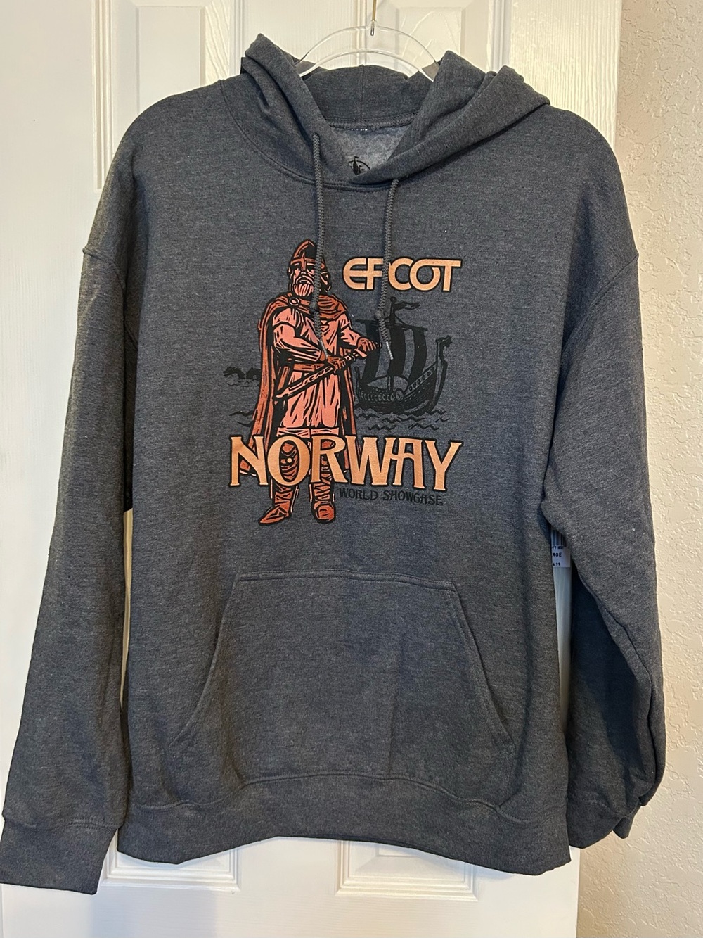 Disney Norway EPCOT Hoodie in Dark Gray with Orange Graphic
